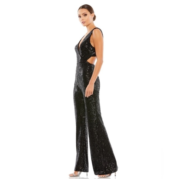 Ieena for Mac Duggal 26691 NWT Cutout Back Sequin Jumpsuit - Picture 4 of 9